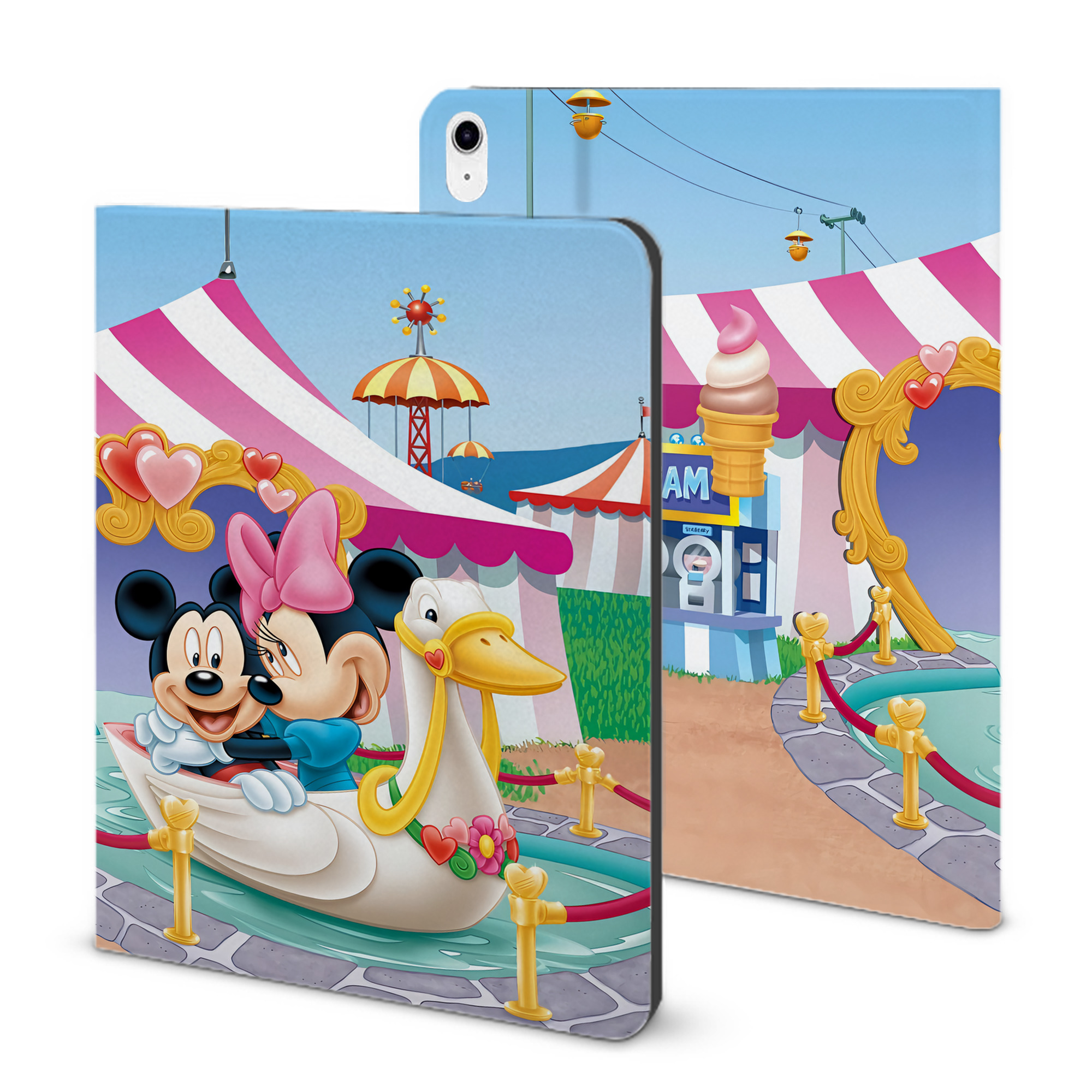 （画像用） ミッキーマウス Mickey Mouse IPad ケース ブック型 PUレザー TPU 耐衝撃 軽量 薄型 ペン収納なし 全面保護 IPad 各モデル対応